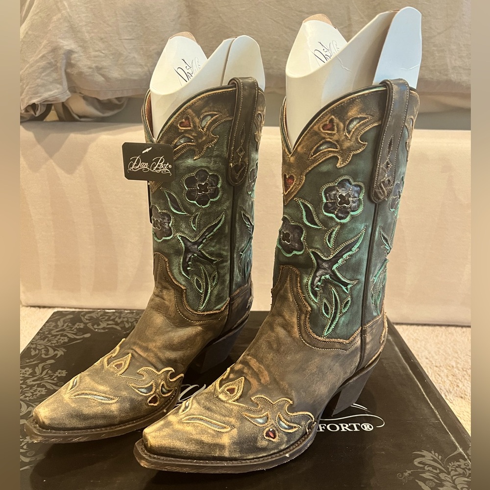 Dan Post Boots - Vintage Bluebird Leather Western Mid Boots - Size 6.5